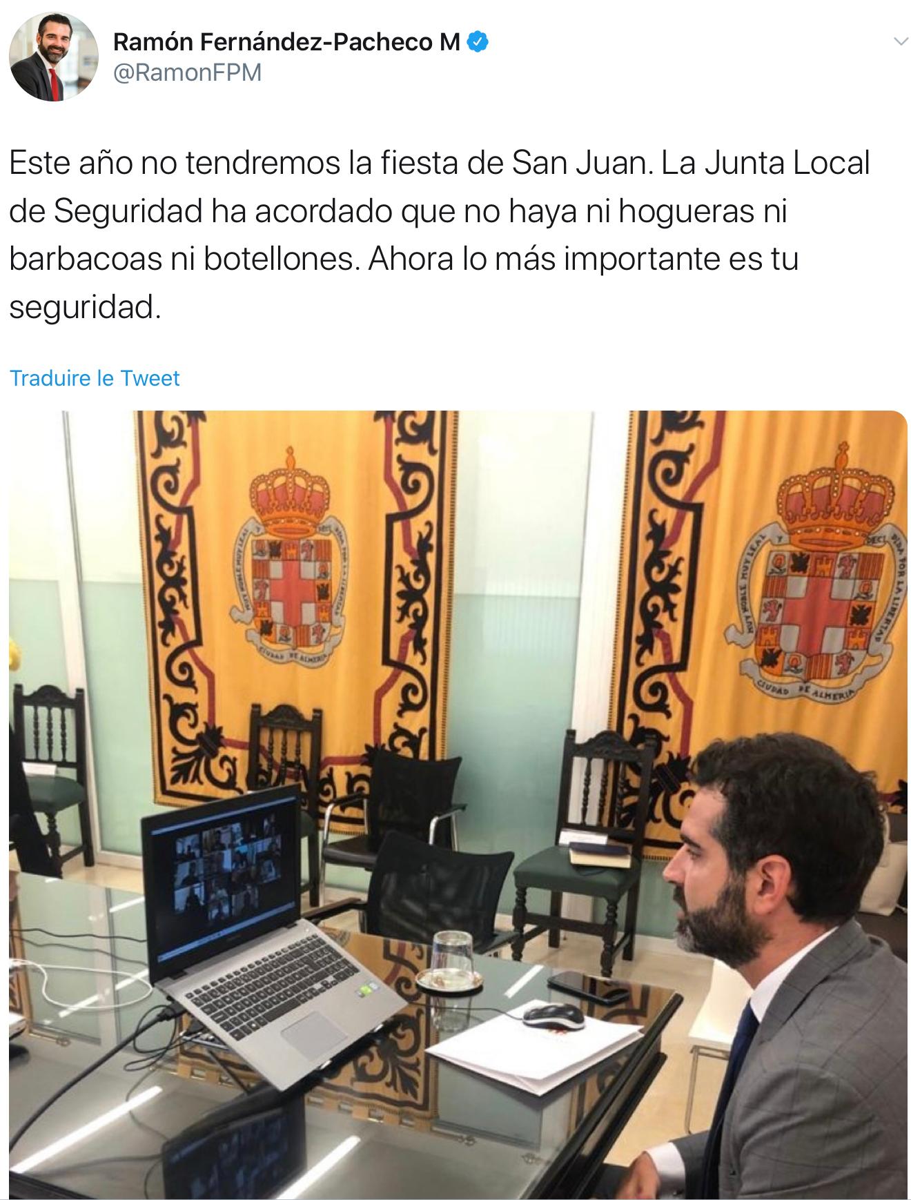 Almeria Malaga San Juan 2020 prohibida Interdiction feux rassemblements