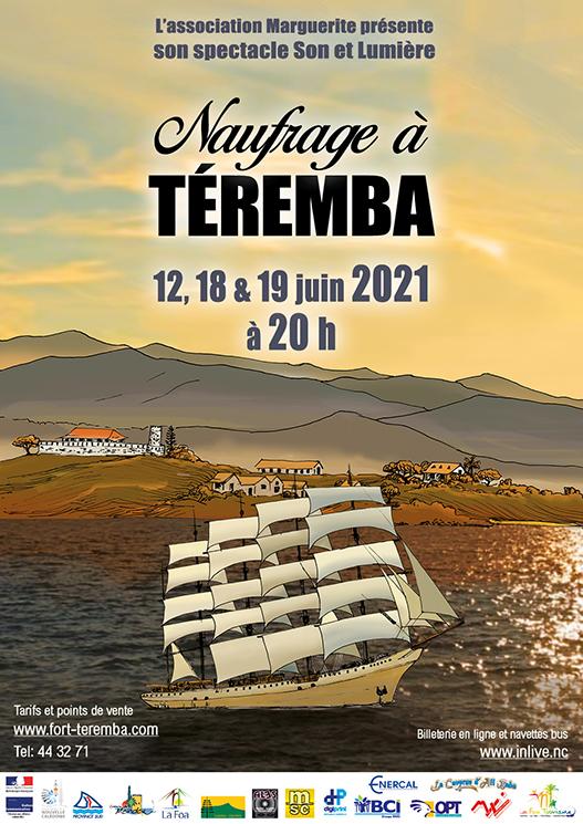 L'affiche du spectable son et lumière au Fort Teremba en Nouvelle-Calédonie