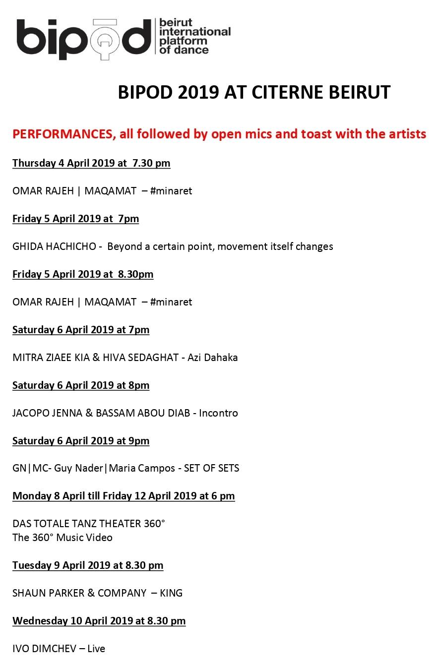 BIPOD programme 2019