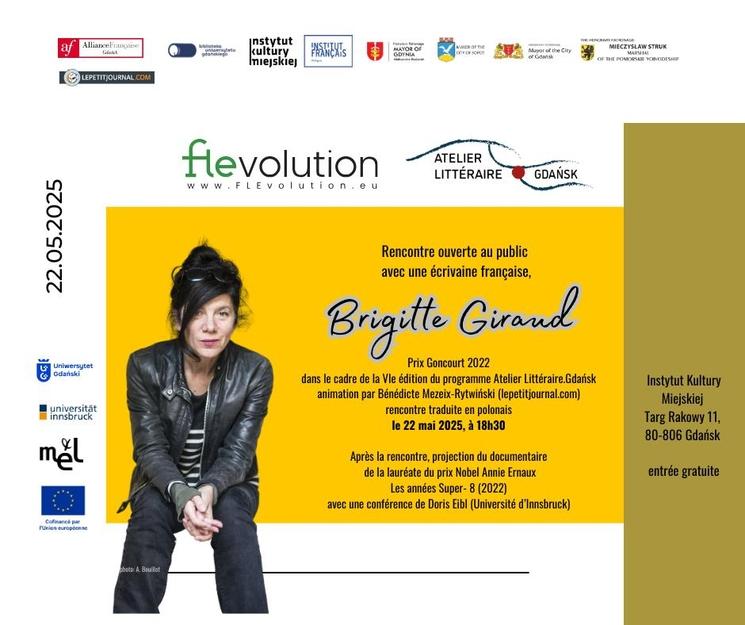 Rencontre littéraire ouverte au public à Gdańsk - Brigitte Giraud, Prix Goncourt 2022
