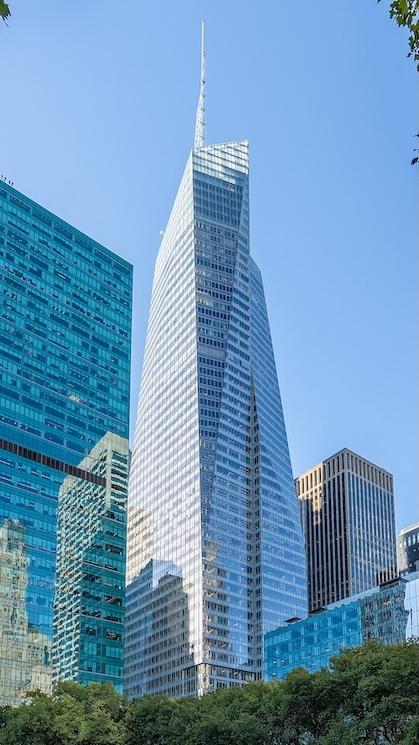 La Bank of America Tower ou 1 Bryant Park, le 9e skyscraper le plus haut de New York