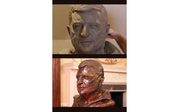 Buste de Zelensky, étape intermédiaire et resultat final (Professeur Nadey Hakim)