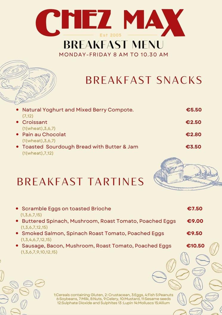 Chez Max Menu