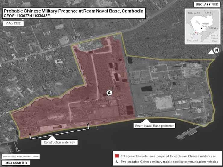 Carte publiée par le Washington post l'expansion supputée de la base de Ream .jpg