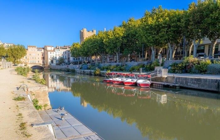 Canal de la Robine et Pont des Marchands à Narbonne