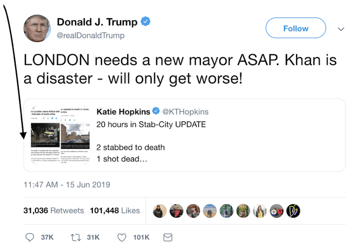 Trump estime Londres besoin nouveau maire