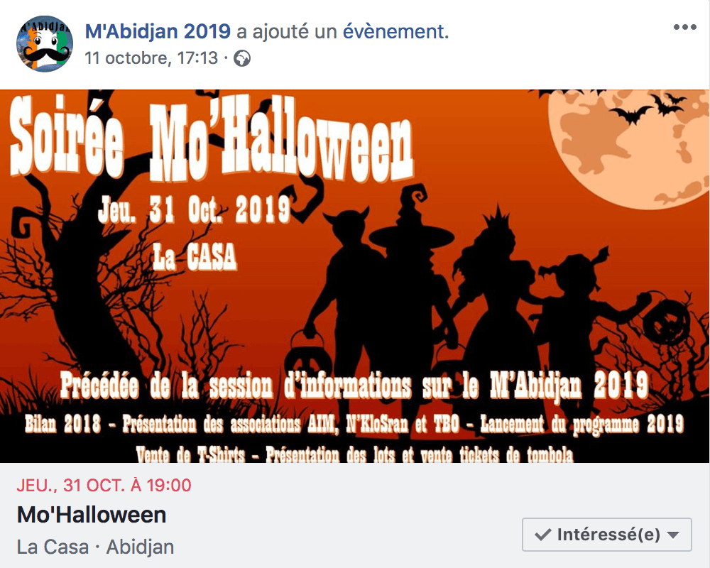 M'Abidjan 2019 Soirée Halloween