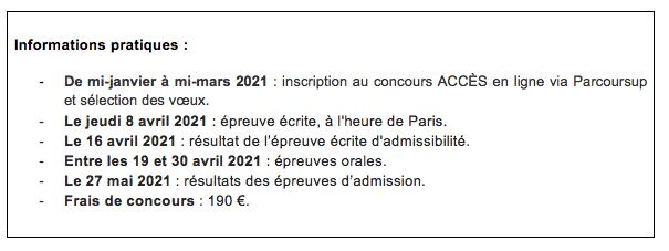 IESEG Concours Accès