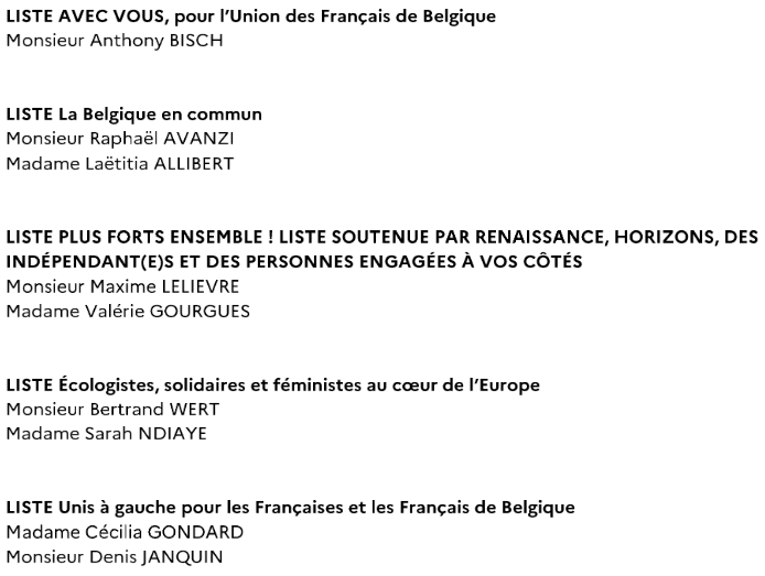 Publication officielle des résultats du scrutin par le Consulat général de France en Belgique