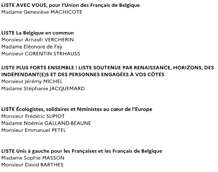 Publication officielle des résultats du scrutin par le Consulat général de France en Belgique