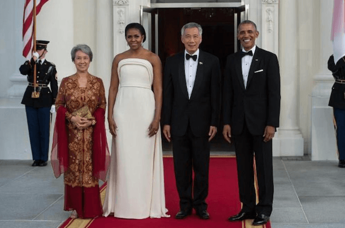 Ho Ching, épouse du Premier ministre Lee Hsieng Loong, à la Maison Blanche en 2016 (© CNA)
