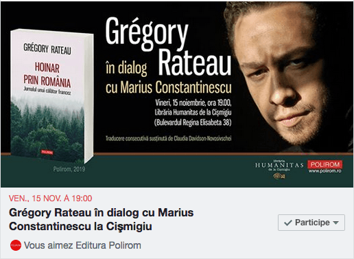 grégory rateau polirom lansare de carte