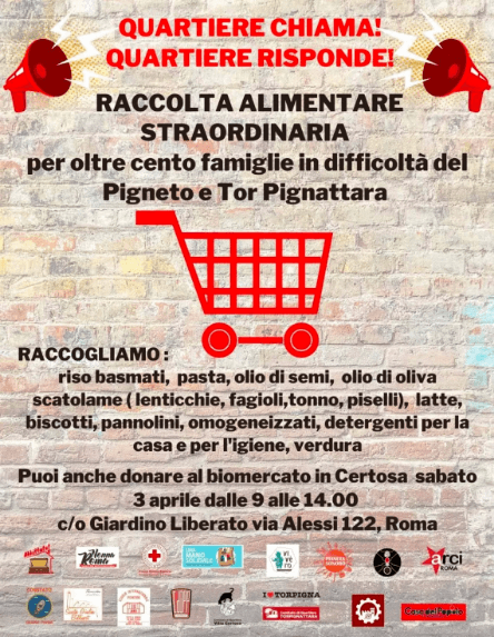 Il carrello sospeso l’initiative du quartier Pigneto