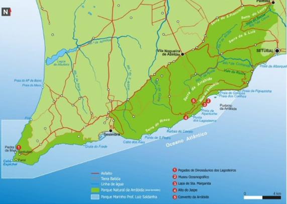 Carte Sesimbra, Serra da Arrabida