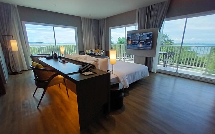 Vue d'une chambre Ocean view de l'hotel Cross Pattaya Pratamnak