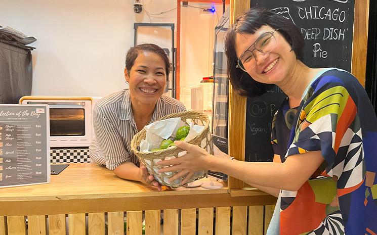 Produits de la ferme livres chez Anne's Pizza