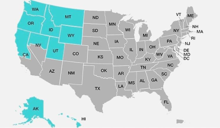 La circonscription du Consulat Général de France à San Francisco