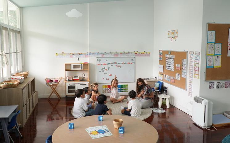 Classe de maternelle dans l'ecole bilingue Acacia Sukhumvit a Bangkok