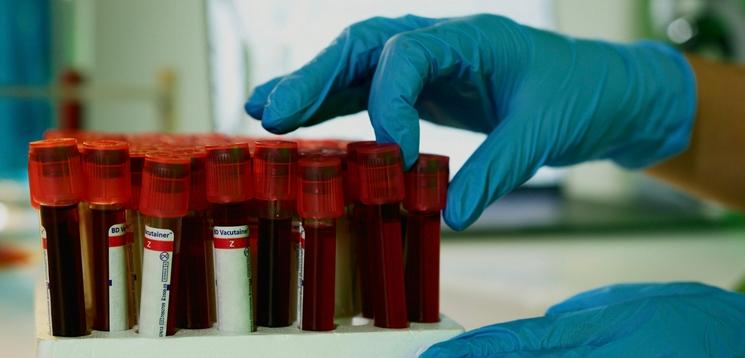 Tube de sang en laboratoire