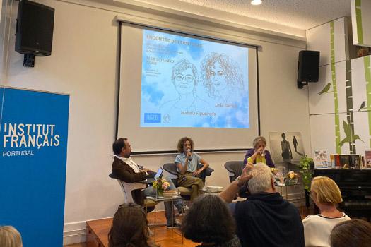Conférence à l´IFP, Leïla Slimani et Isabela Figueiredo