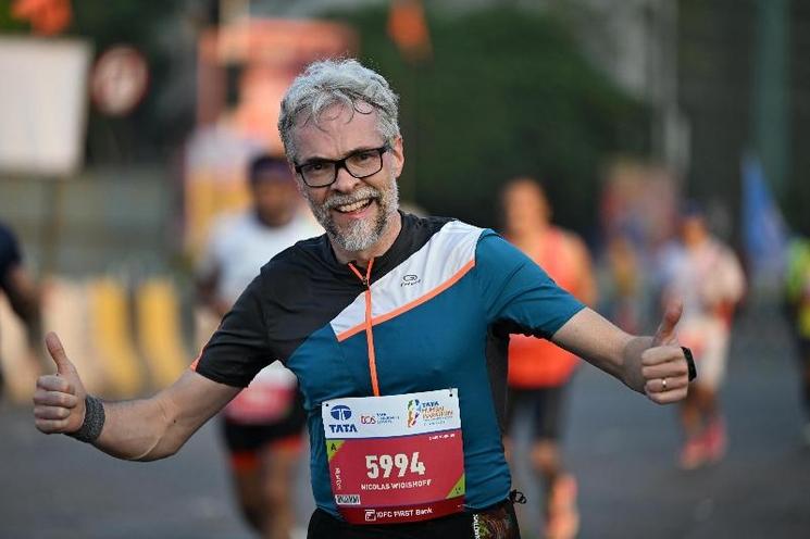 Coureur au Tata Mumbai Marathon