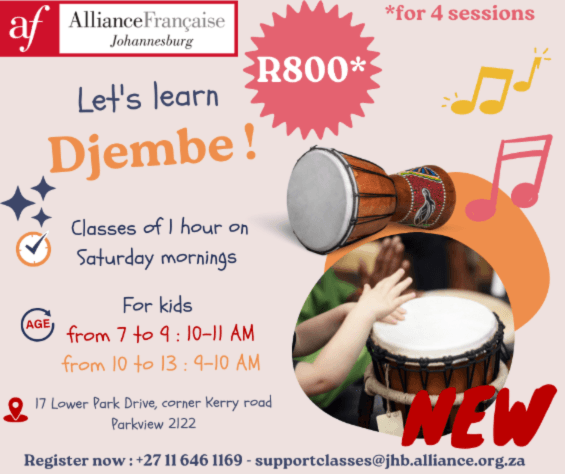 Cours de Djembe alliance française de Johanneburg