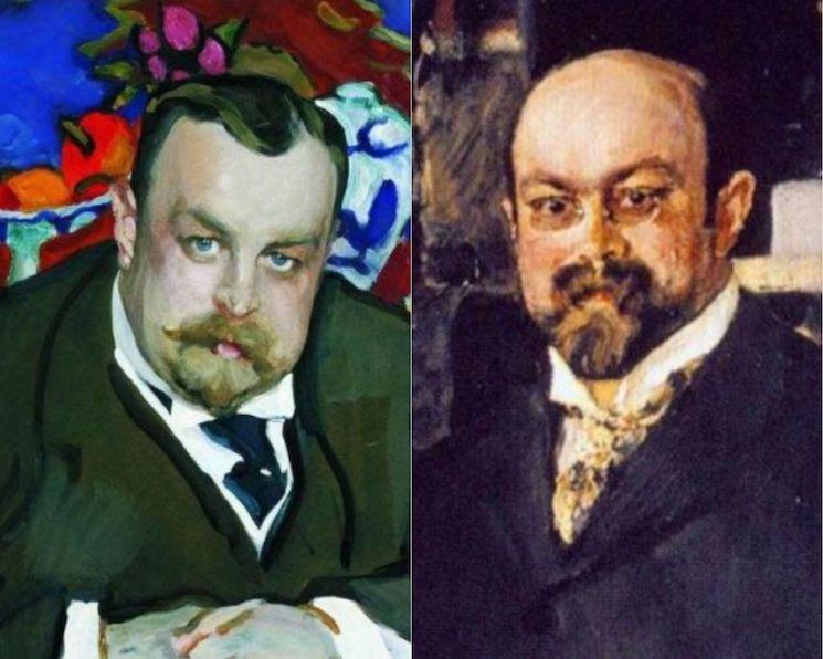 Portraits respectifs de Mikhaël et Ivan Morozov