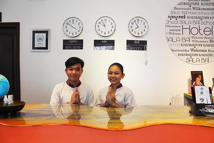 Ecole hoteliere Salabai à Siem Reap Cambodge reception Hotel