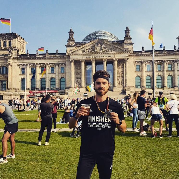Elvin Leroux après un marathon en Allemagne