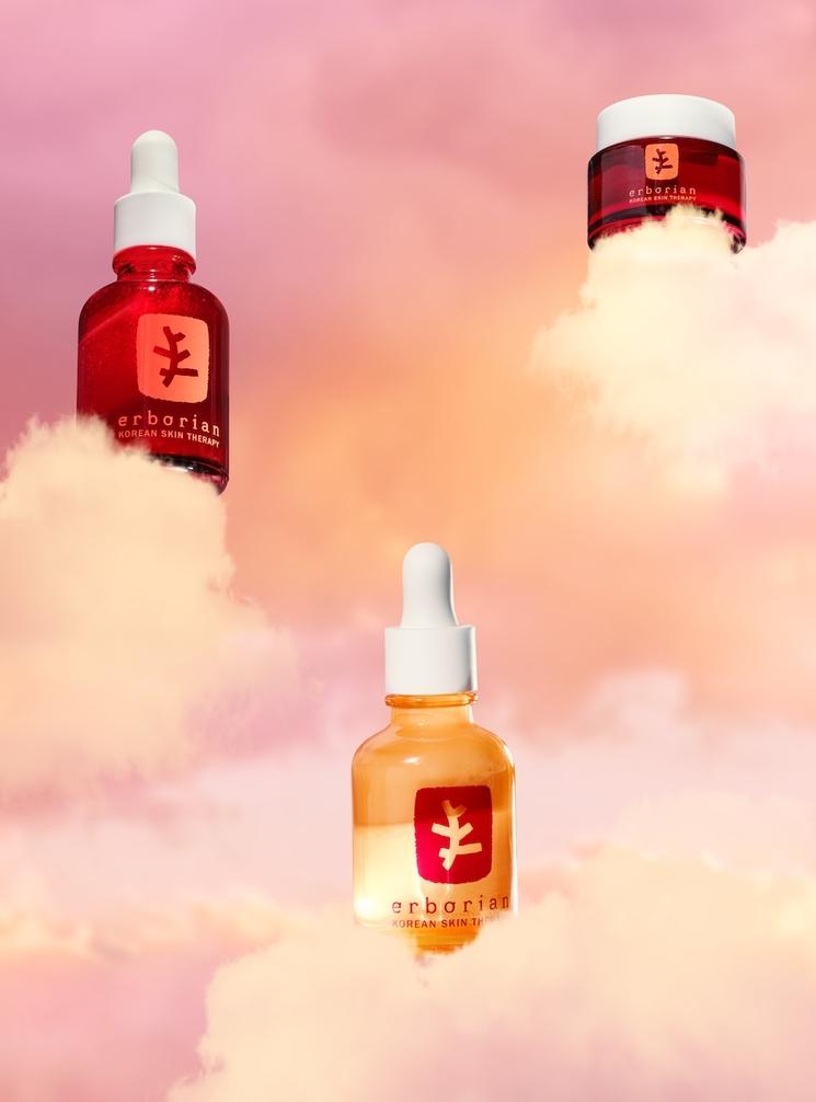 produit erborian produit beauté soin nuage fond orange rosé
