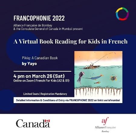 Affiche de la lecture de livres pour enfants pour la francophonie