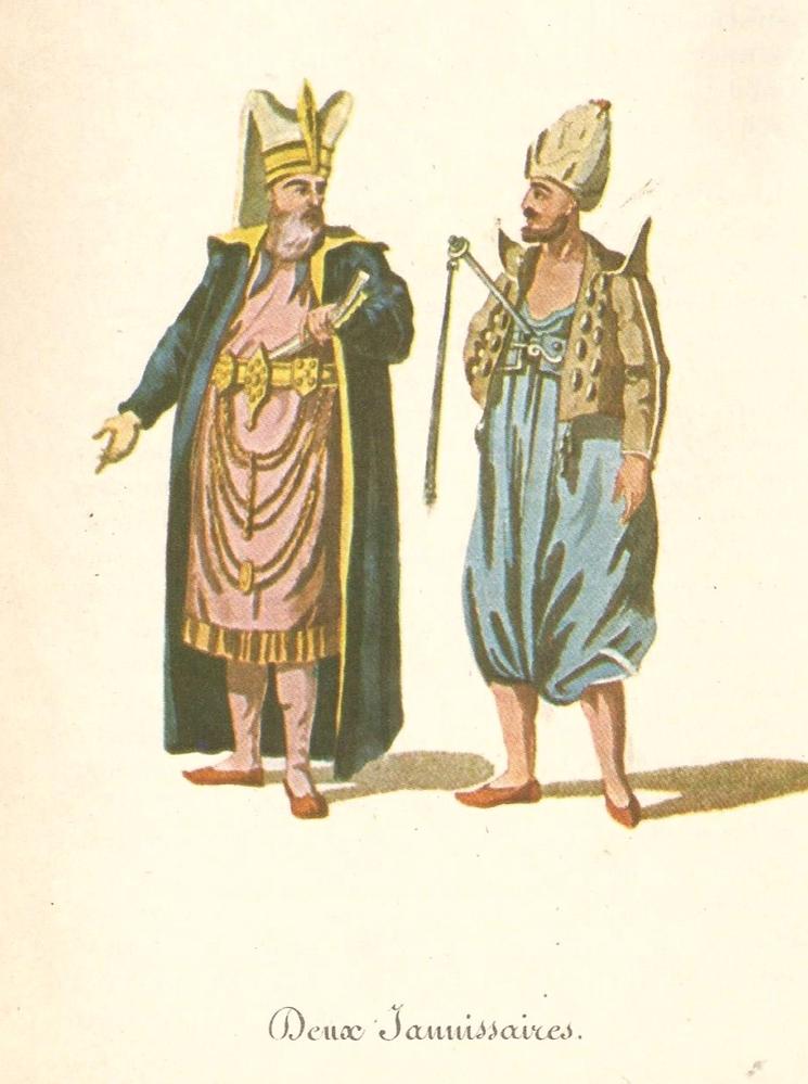 Gravure de Janissaires par Jean-Baptite Eyriès en 1820