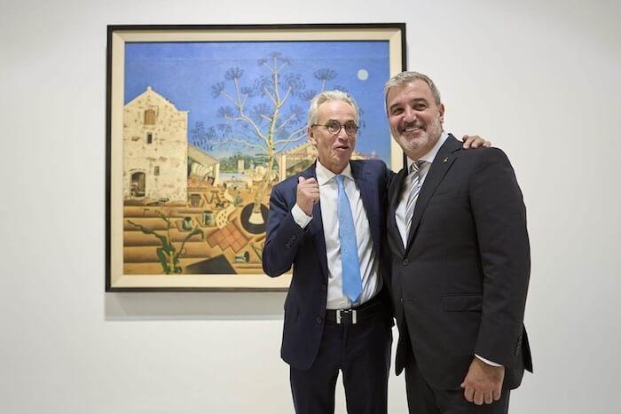 Emmanuel Guigon avec le maire de Barcelone, Jaume Collboni : l'ex-directeur a réussi à renforcer l'ancrage du musée Picasso dans le patrimoine de la capitale catalane
