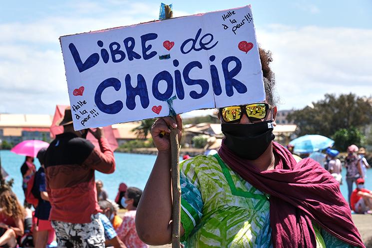 Manifestation contre l'obligation vaccinale à Nouméa en Nouvelle-Calédonie
