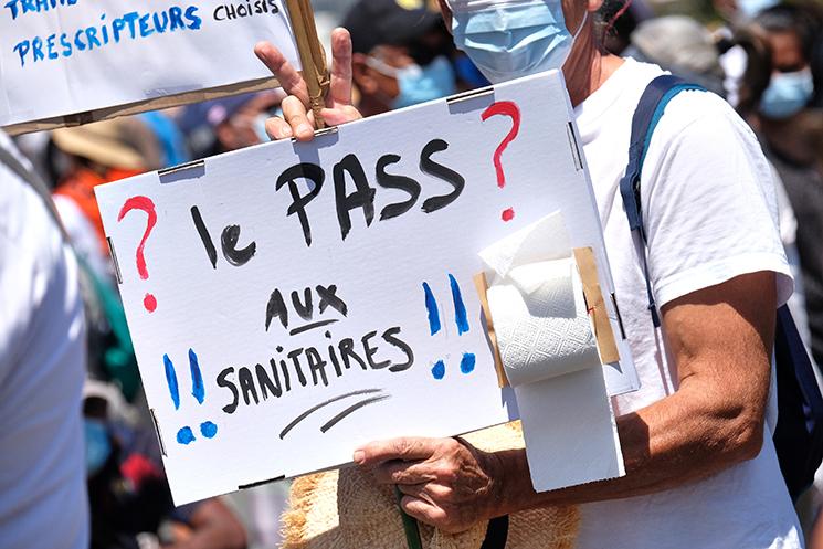 Manifestation contre l'obligation vaccinale à Nouméa en Nouvelle-Calédonie