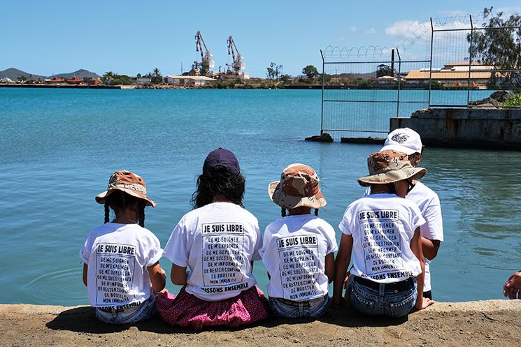 Manifestation contre l'obligation vaccinale à Nouméa en Nouvelle-Calédonie