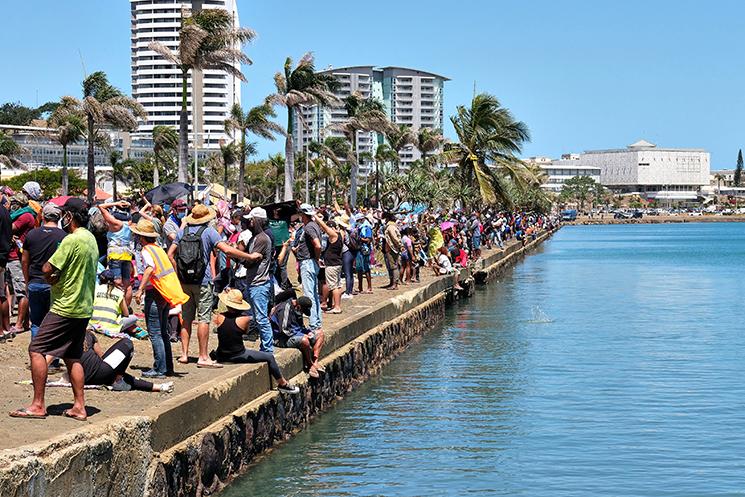 Manifestation contre l'obligation vaccinale à Nouméa en Nouvelle-Calédonie