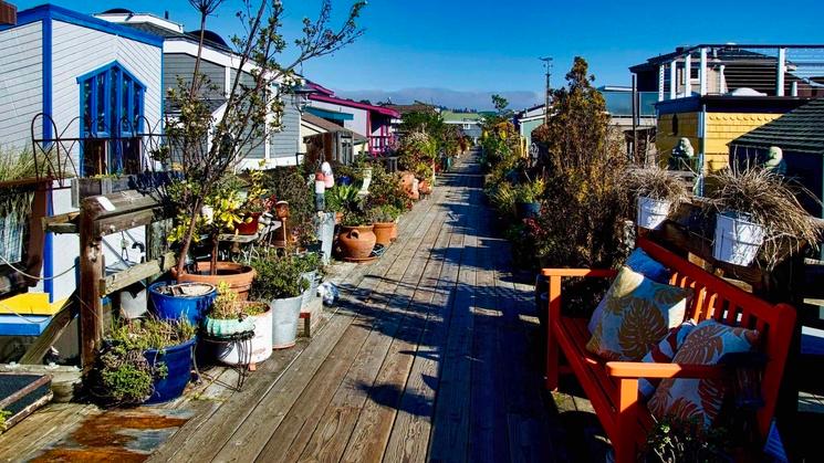 Un ponton de houseboats à Sausalito en Cailfornie