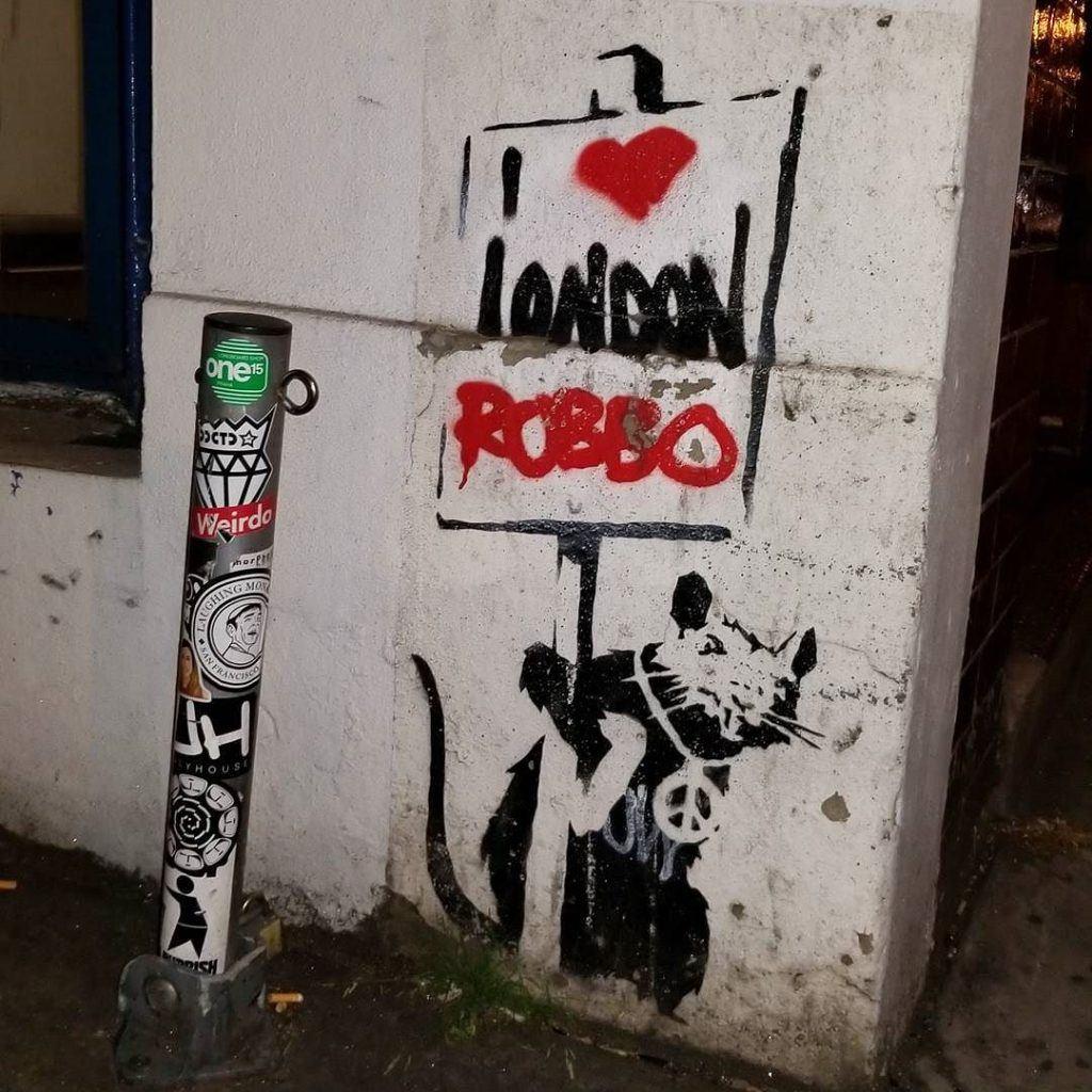 I Love Robbo Rat Londres Banksy oeuvre