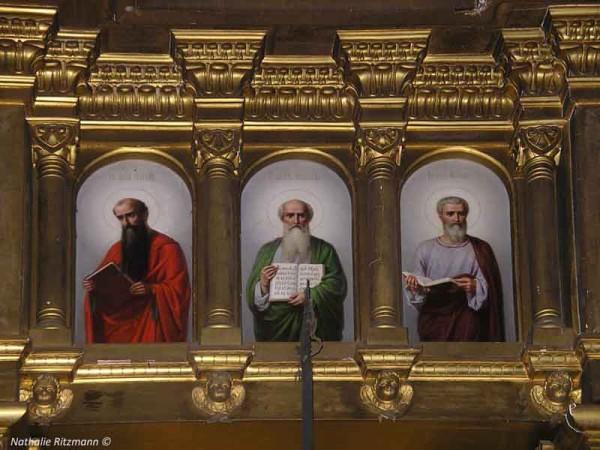 Détail des icônes peintes figurant sur l'iconostase de l'église Saint-Etienne des Bulgares à Istanbul