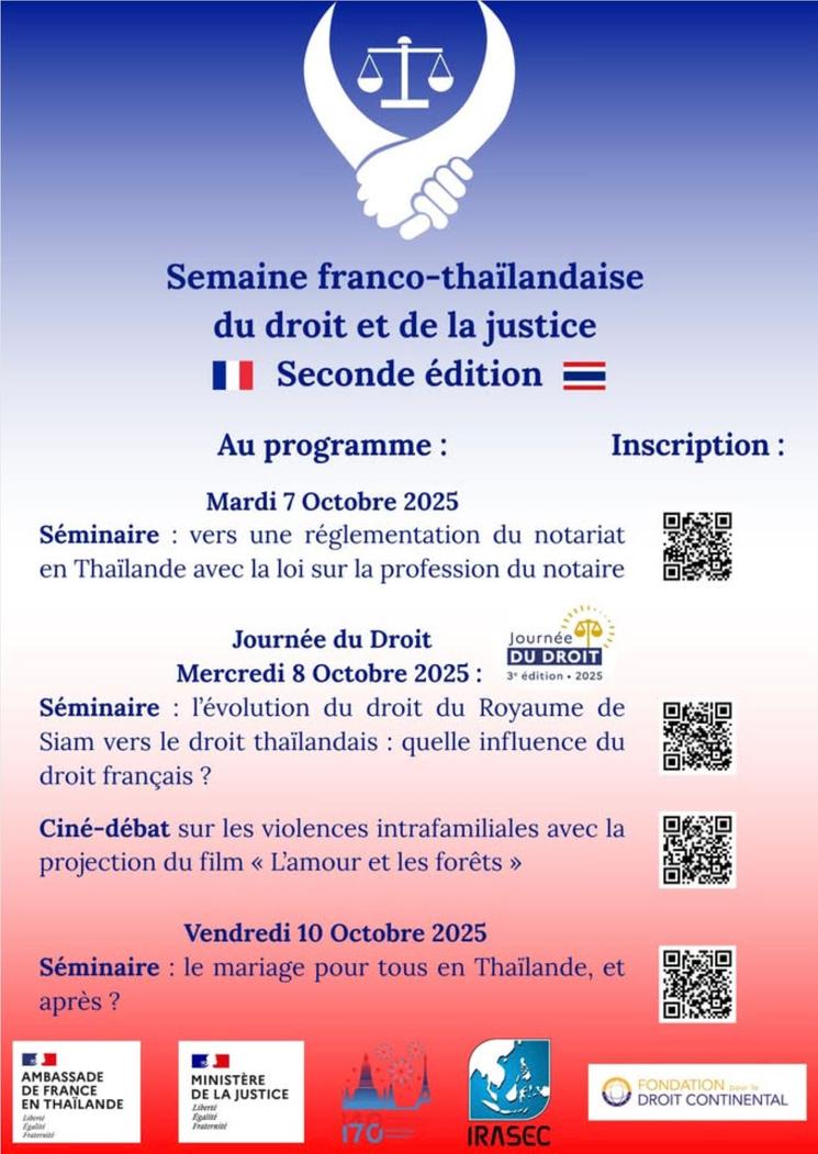 Programme Semaine du droit Thaïlande 2025