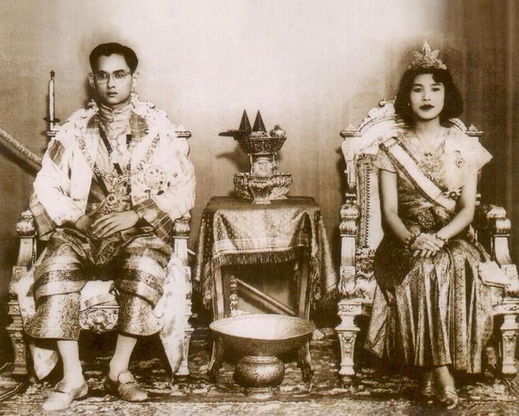 Rama IX de Thaïlande et son épouse