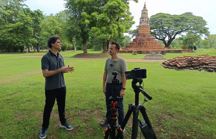 Romain Liard et Raphaël sur le tournage de leur documentaire