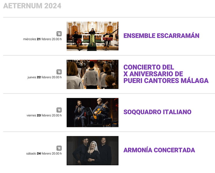 PROGRAMME du IV cycle AETERNUM