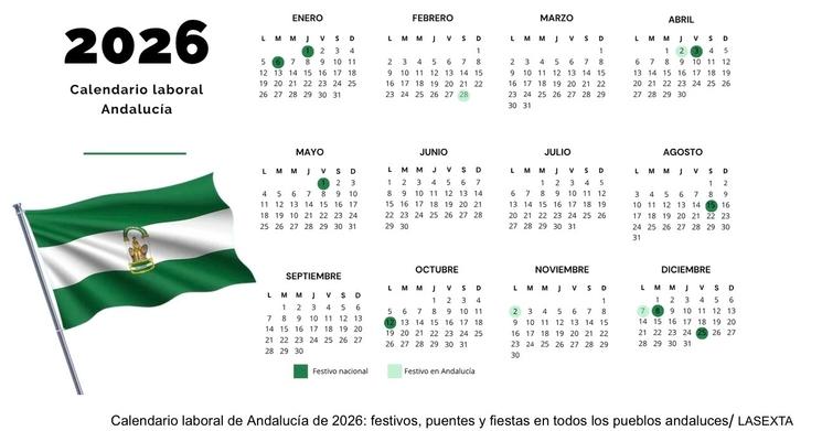 Calendrier 2026 Andalousie