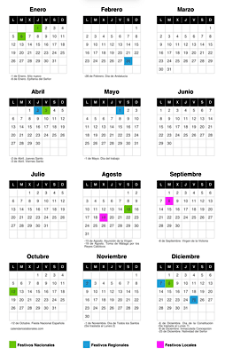 Jours fériés andalousi e 2026