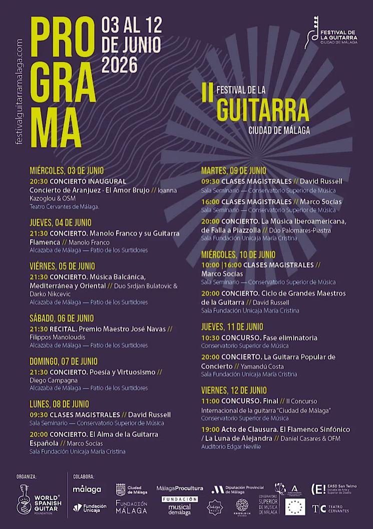 Programme complet du festival (festivalguitarramalaga.com)