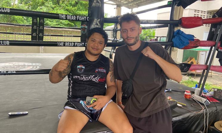 Mathias Hérion et son coach, Bank