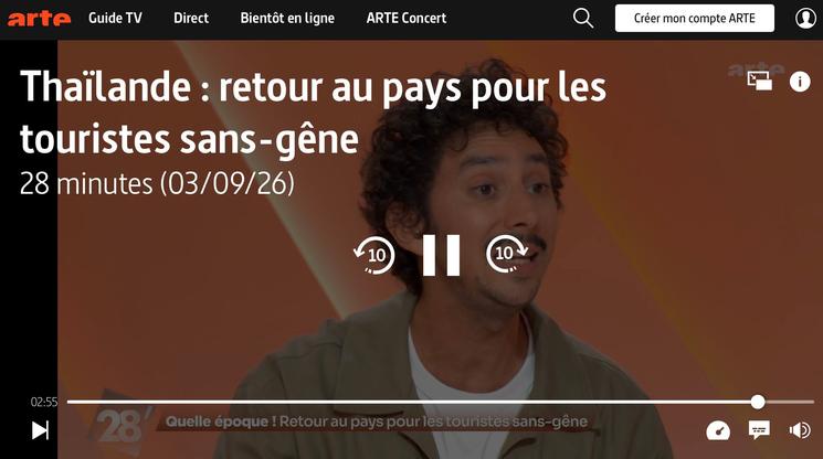 Capture écran chronique Arte