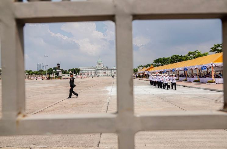 Préparation cérémonie Chulalongkorn Bangkok